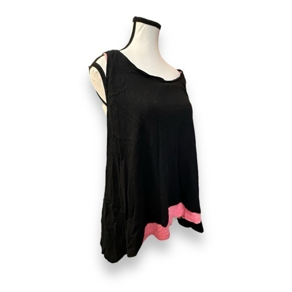 Women’s torrid 1 Twist Tees Imprint Black Coral Pink Layered Racerback Tank